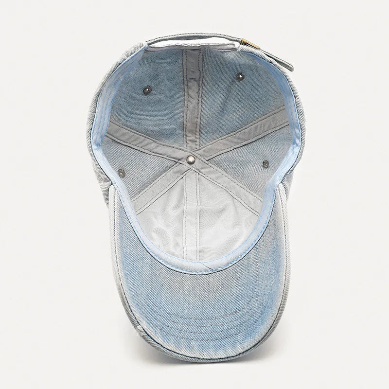 Distressed Denim Baseball Cap