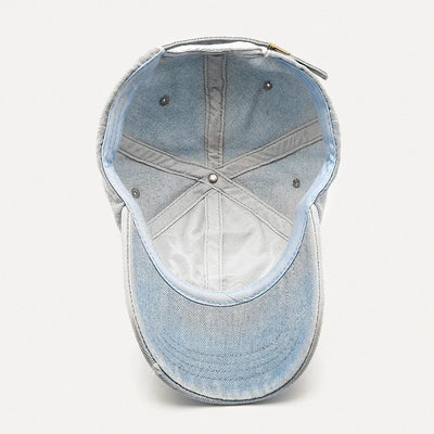 Distressed Denim Baseball Cap