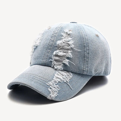 Distressed Denim Baseball Cap