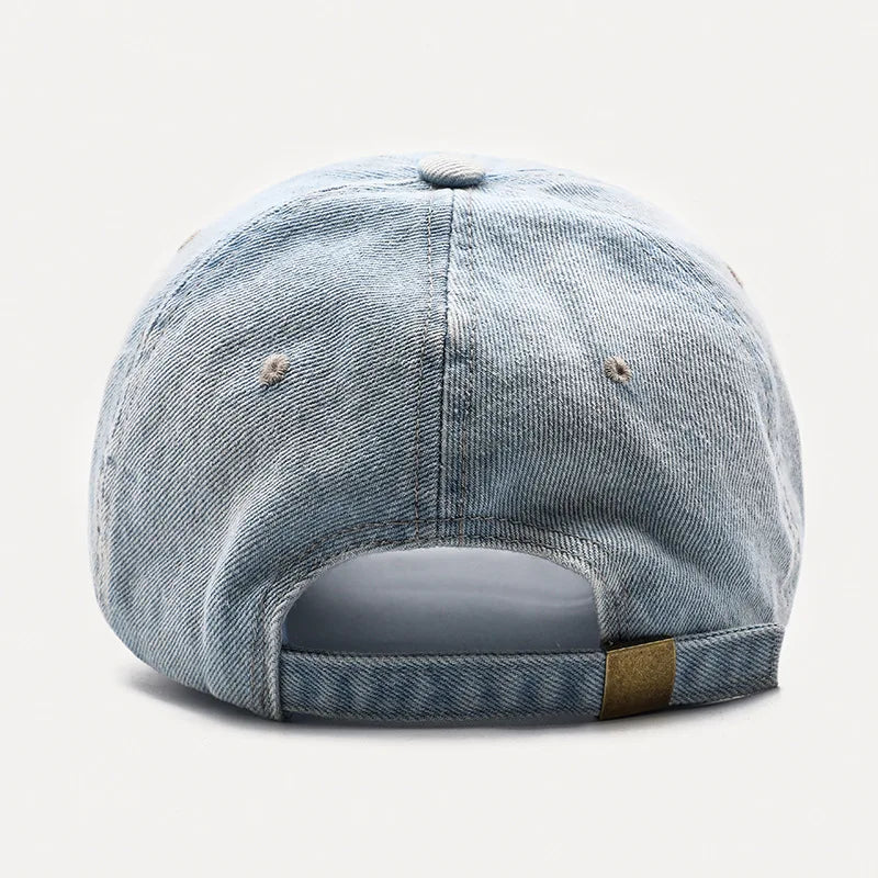 Distressed Denim Baseball Cap