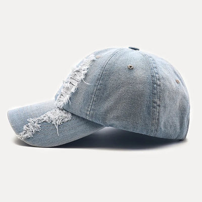 Distressed Denim Baseball Cap