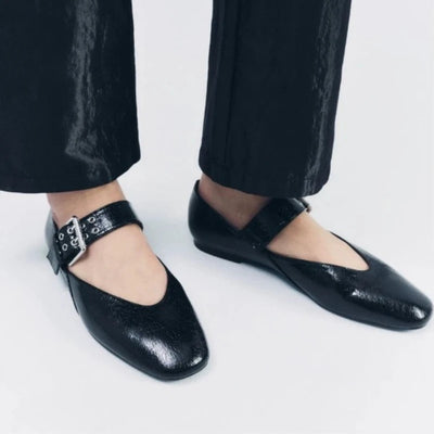Double Buckle Statement Flats