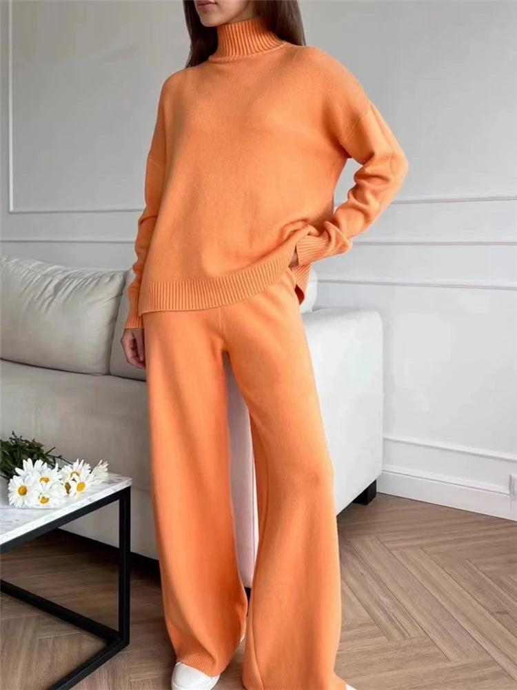 Oversized Ribbed Knit Jumpsuit Set