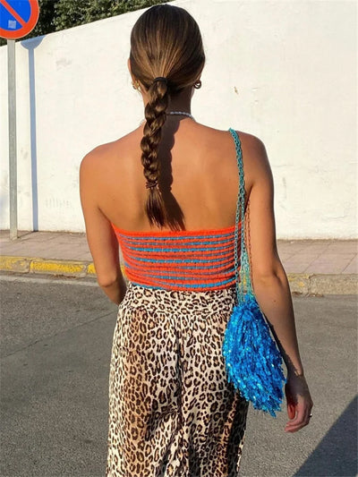 Knitted Crossover Tube Top