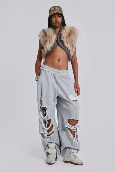 Ripped Oversized Fleece Pants