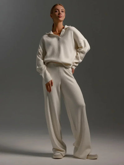 Wide Leg Knit Loungewear Tracksuit