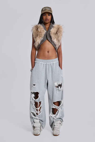 Ripped Oversized Fleece Pants