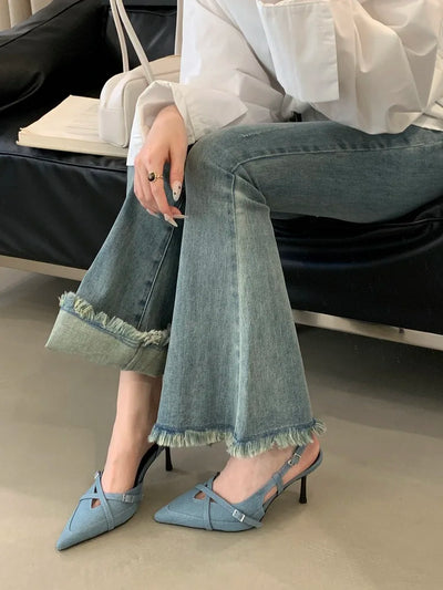 Strappy Patent Slingback Heels
