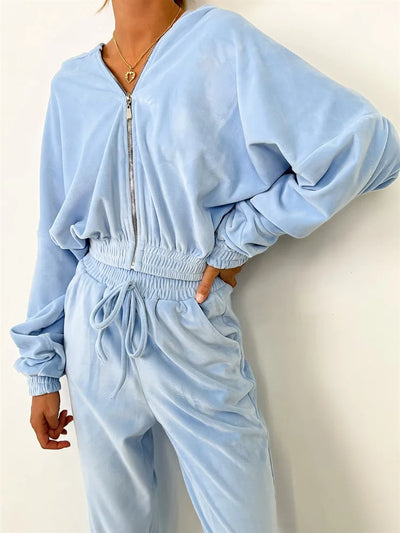 Plush Drawstring Tracksuit