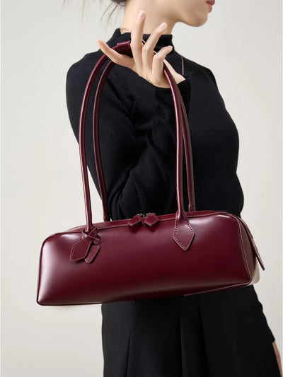 Glossy Long Handle Leather Bag