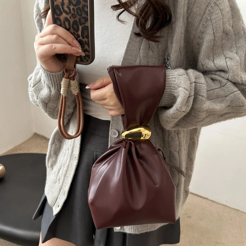 Faux Leather Loop Clutch