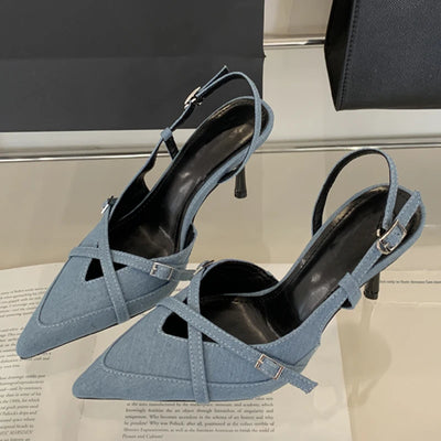 Strappy Patent Slingback Heels