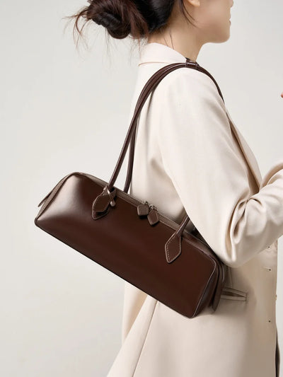 Glossy Long Handle Leather Bag