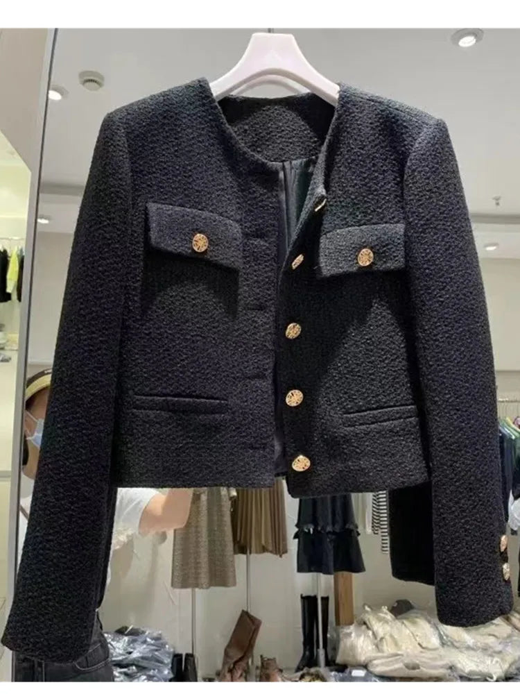 Classic Textured Tweed Blazer