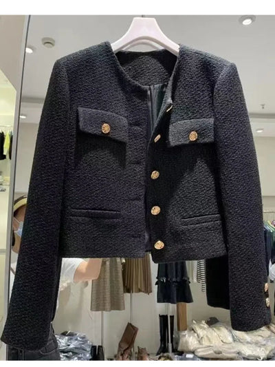 Classic Textured Tweed Blazer