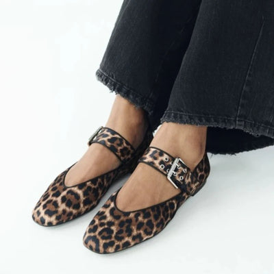 Double Buckle Statement Flats