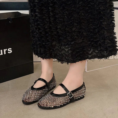 Crystal Mesh Mary Janes