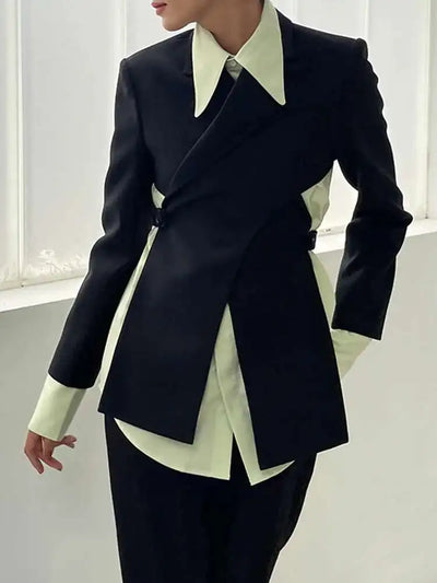 Draped Asymmetric Blazer