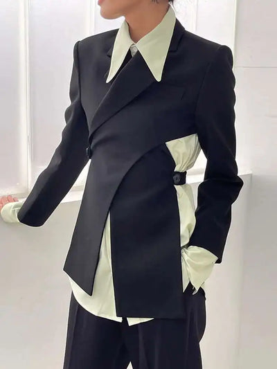 Draped Asymmetric Blazer