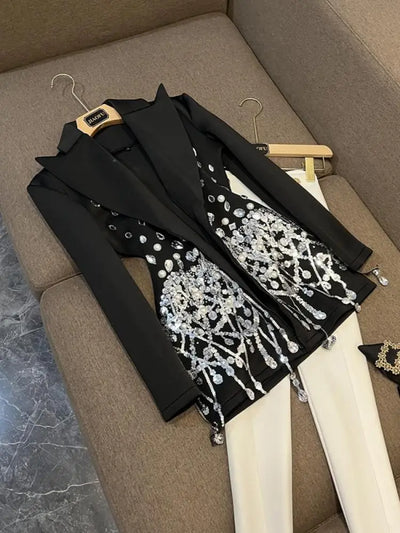 Crystal Embellished Formal Blazer