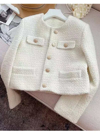 Classic Textured Tweed Blazer