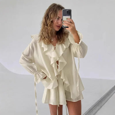 Romantic Ruffle Longsleeve Set