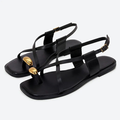 Sculpted Metal Detail Sandals