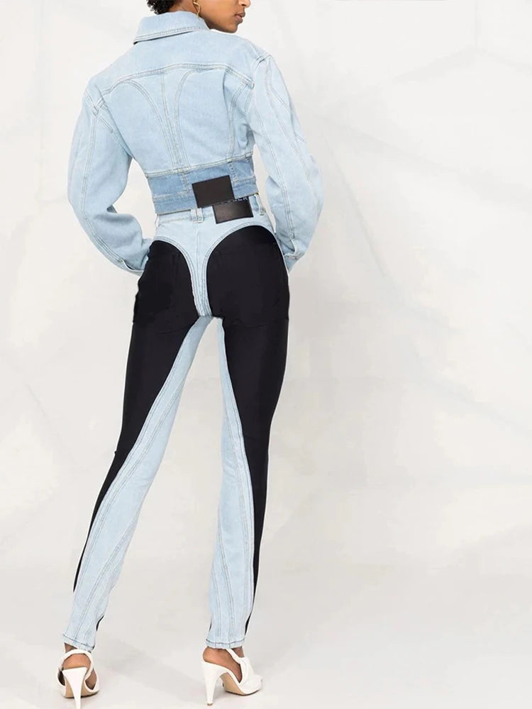 High-Rise Contour Panel Jeans