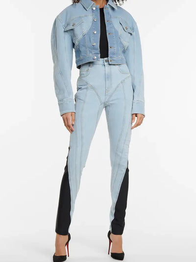 High-Rise Contour Panel Jeans