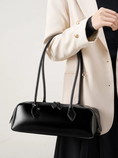 Glossy Long Handle Leather Bag