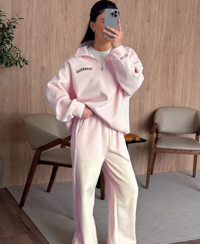 Half-Zip Embroidered Lounge Tracksuit