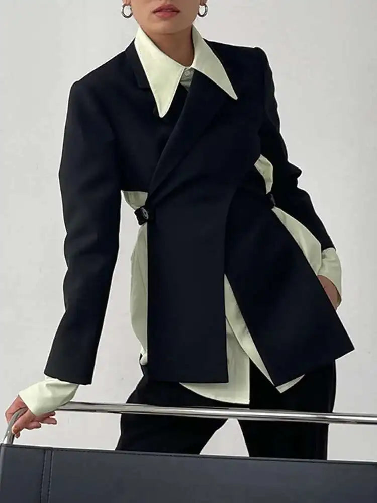 Draped Asymmetric Blazer