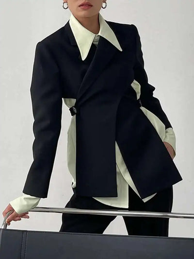 Draped Asymmetric Blazer