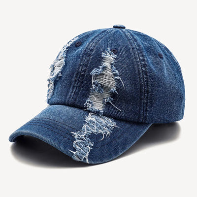 Distressed Denim Baseball Cap