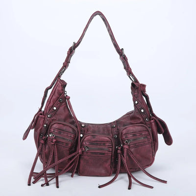 Washed PU Multi-Pocket Bag