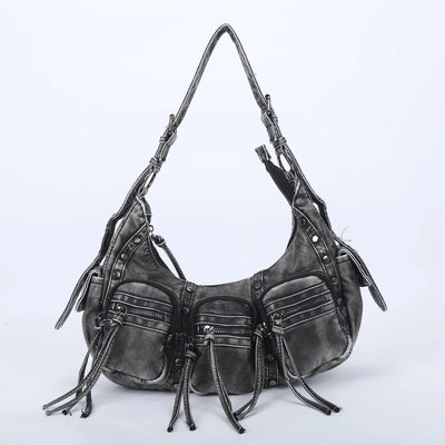 Washed PU Multi-Pocket Bag