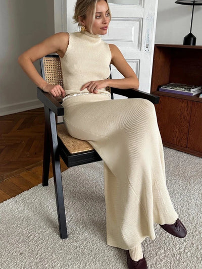 Sleeveless Knit Two-Piece Set
