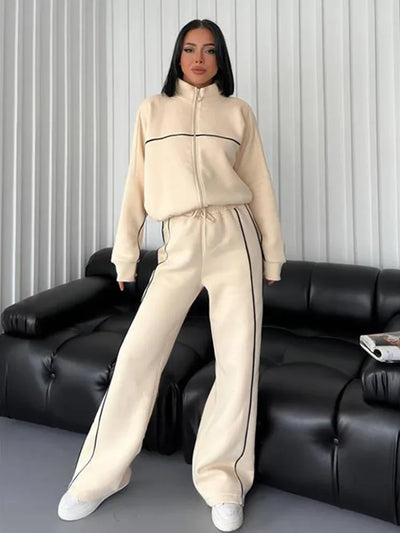 Sporty Contrast Stitch Tracksuit