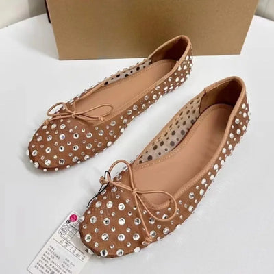 Mesh Crystal Ballet Flats