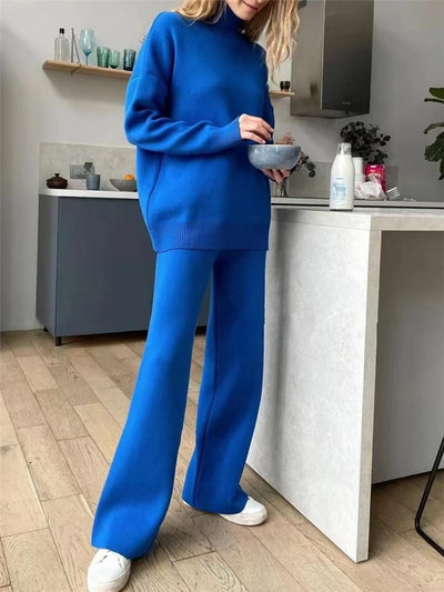 Oversized Ribbed Knit Jumpsuit Set