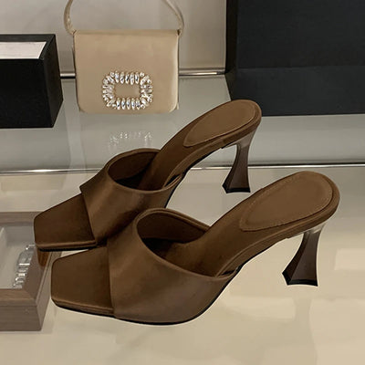 Sculpted Satin Mules