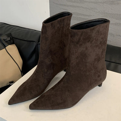 Minimalist Suede Pointed Boots