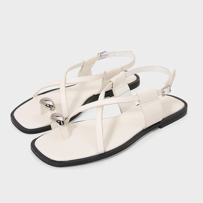 Sculpted Metal Detail Sandals