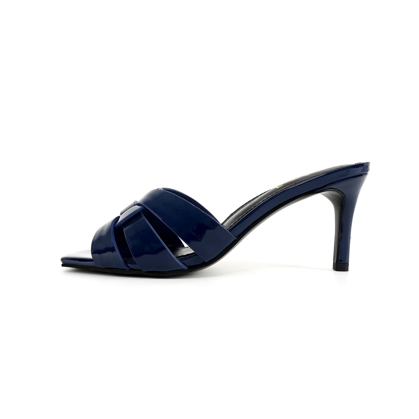 Woven Leather Heeled Mules