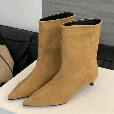Minimalist Suede Pointed Boots