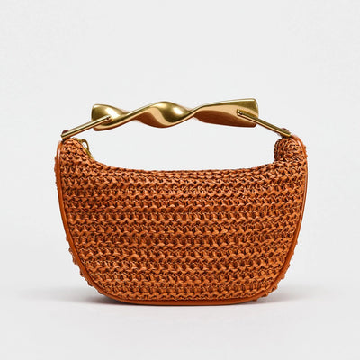Woven Twist Handle Bag