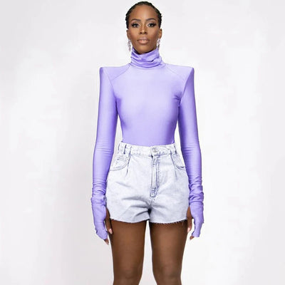 High Neck Sculpt Shoulder Bodysuit