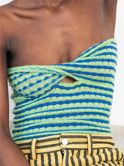 Knitted Crossover Tube Top