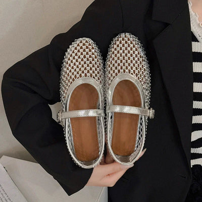 Crystal Mesh Mary Janes