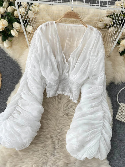 Voluminous Sleeve Draped Top